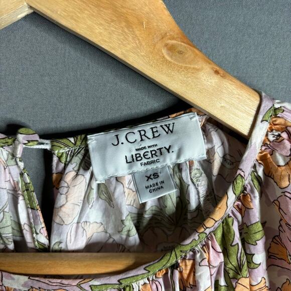 J. Crew Smocked Waist Mini Dress Floral Liberty Butterfield Poppy Size XS - Picture 6 of 6